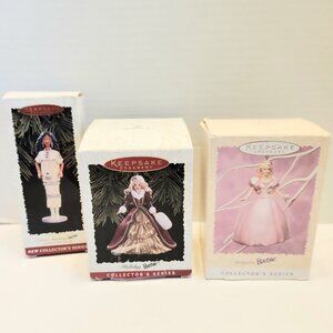 Set Of 3 Vintage Mini  Barbi Dolls Collectible Christmas Ornaments